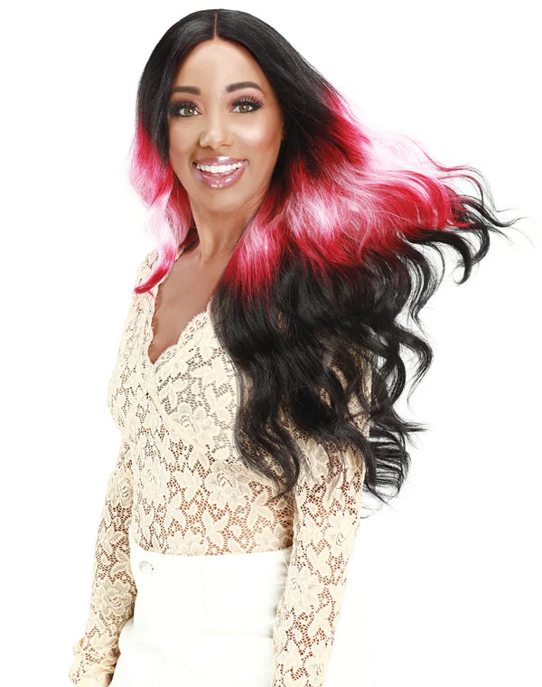 Zury Sis Layer Beam Colors Hair 4" Hd Lace Front Wig Lf-jini