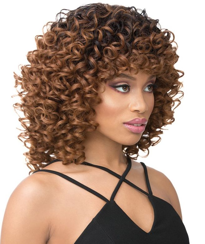 Maxy - It's A Wig! Synthetic Iron Friendly Full Wig Curly Bob