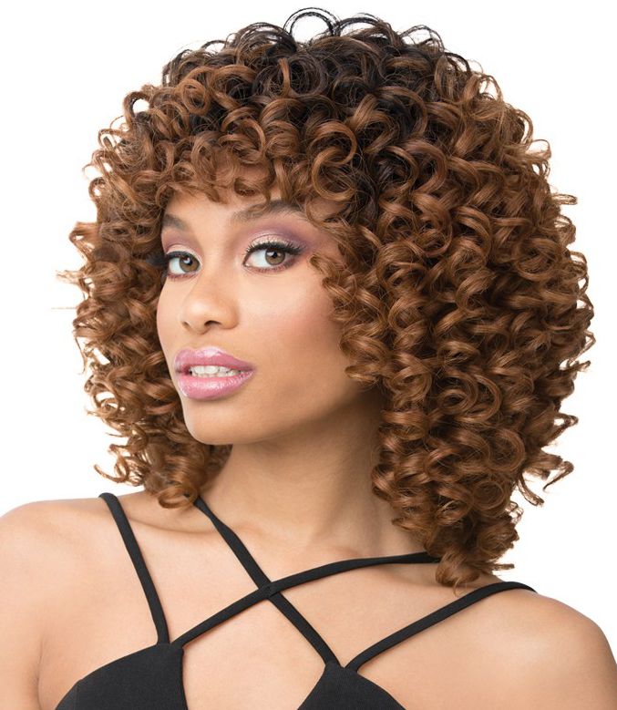Maxy - It's A Wig! Synthetic Iron Friendly Full Wig Curly Bob