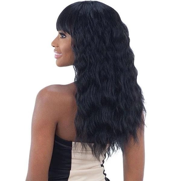 Mayde Beauty Synthetic Long Wavy Bang Hair Wig - Leah