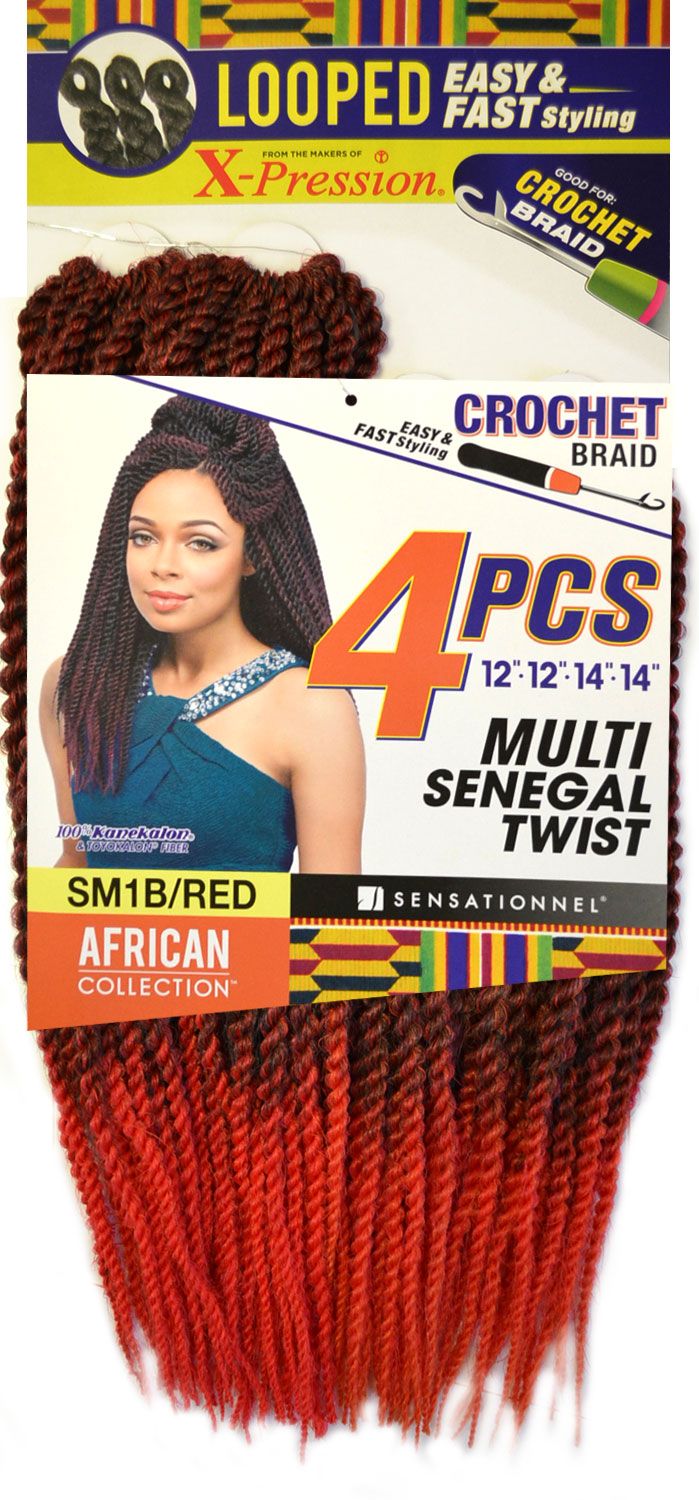 Multi Senegal Twist 4pcs - Sensationnel X-pression Synthetic Crochet Braid 12/14"