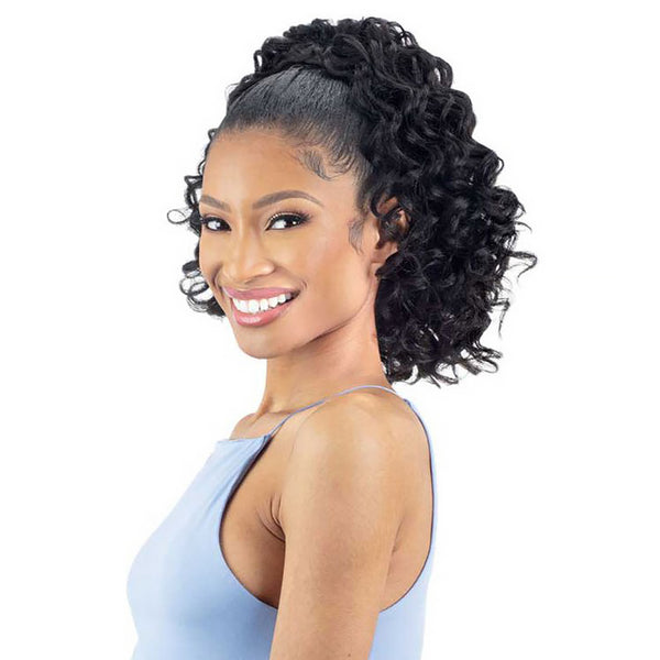 Shake-N-Go Natural Drawstring Ponytail - Natural Deep Curl