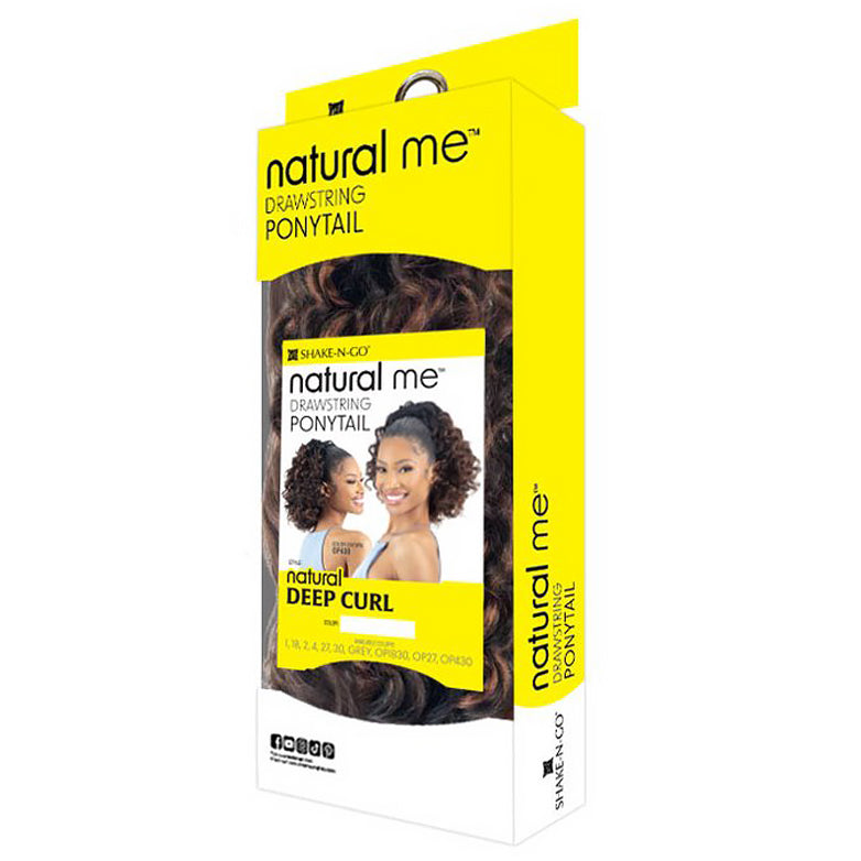 Shake-N-Go Natural Drawstring Ponytail - Natural Deep Curl