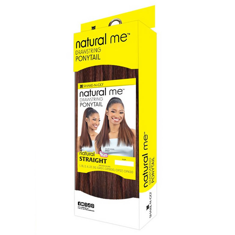 Shake N Go Natural Me Synthetic Hair Drawstring Ponytail - NATURAL STRAIGHT
