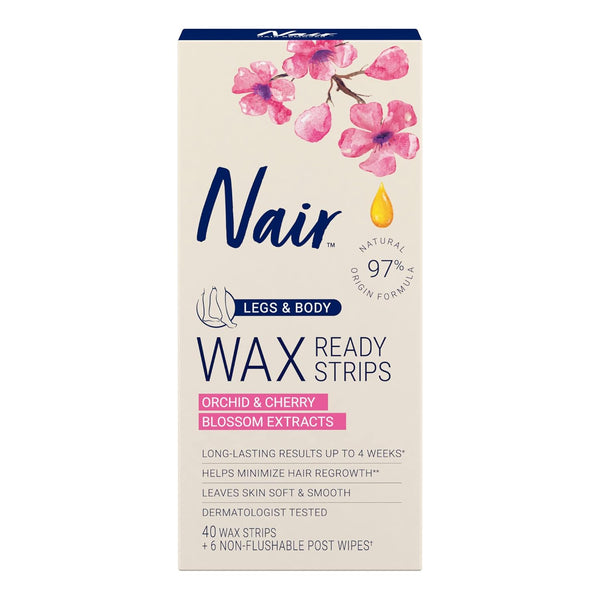 Nair Hair Remover Legs & Body Wax Ready Strips 40 Counts