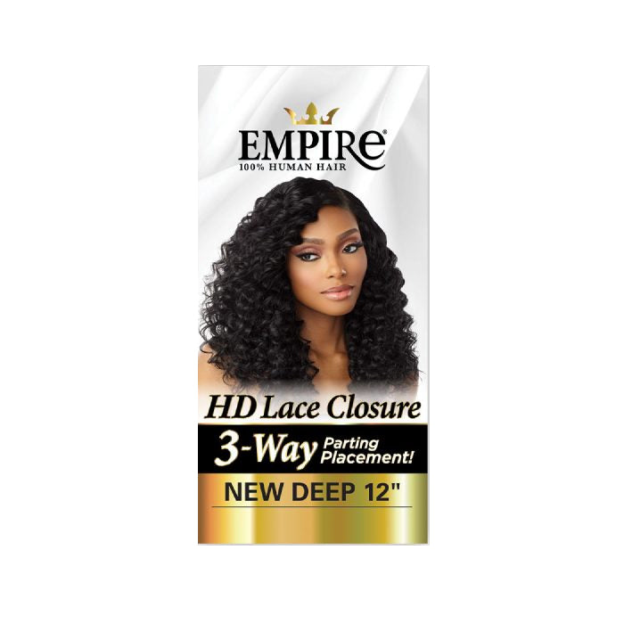 Sensationnel Human Hair Empire 3-way Parting Lace Closure - New Deep 12"