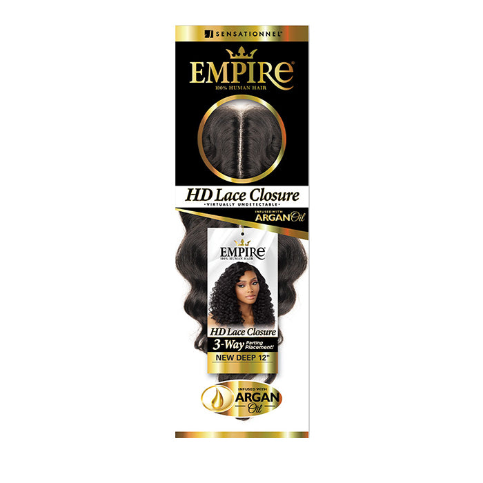 Sensationnel Human Hair Empire 3-way Parting Lace Closure - New Deep 12"