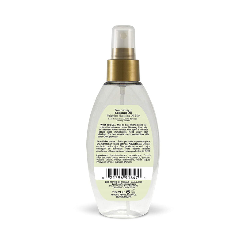 OGX Nourishing + Coconut Oil Weightless Hydrating Oil Mist 4oz