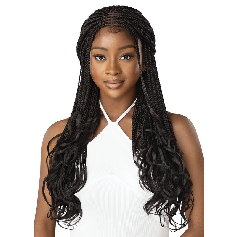 Outre 4x4 Lace Front Wig - Middle Part French Curl Box Braids 26"
