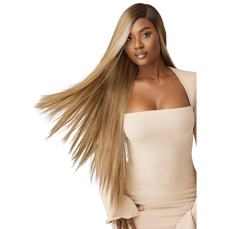 Outre Synthetic Sleek Lay Part Hd Transparent Lace Front Wig - Korai