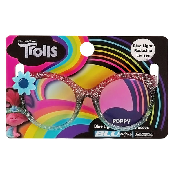 Sun Staches Dreamworks Trolls Poppy Glitter With Flower Blue Light Reducing Glasses