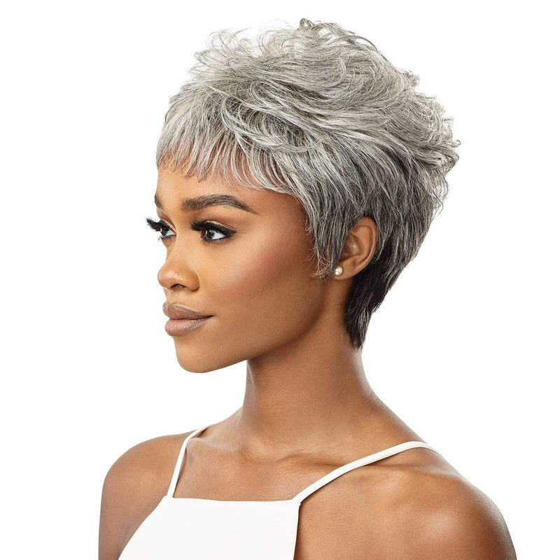 Outre Fab N Fly Gray Glamour Unprocessed Human Hair Full Wig - Theodora