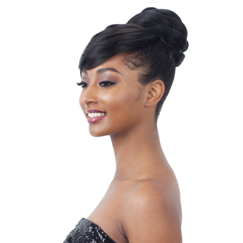 Twisted Bun Bang - Freetress Equal Synthetic Bun & Swoop Side Bang
