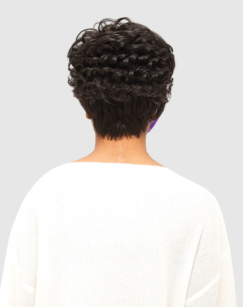 Unea - Vanessa Synthetic Wig Short Side Bang Wavy Style