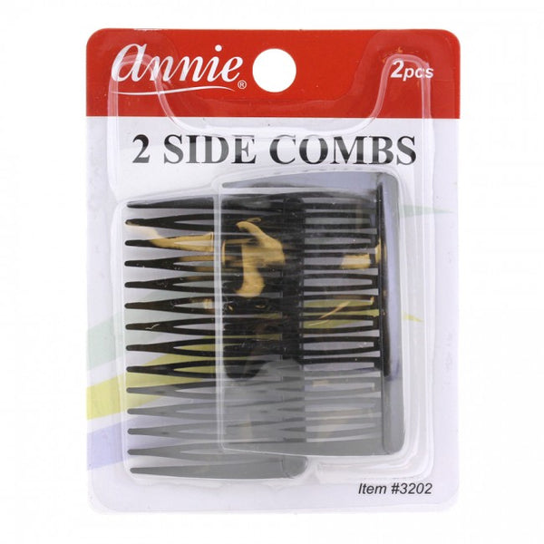Annie Side Combs Medium 2 Pcs #3202 & #3206 [Black]