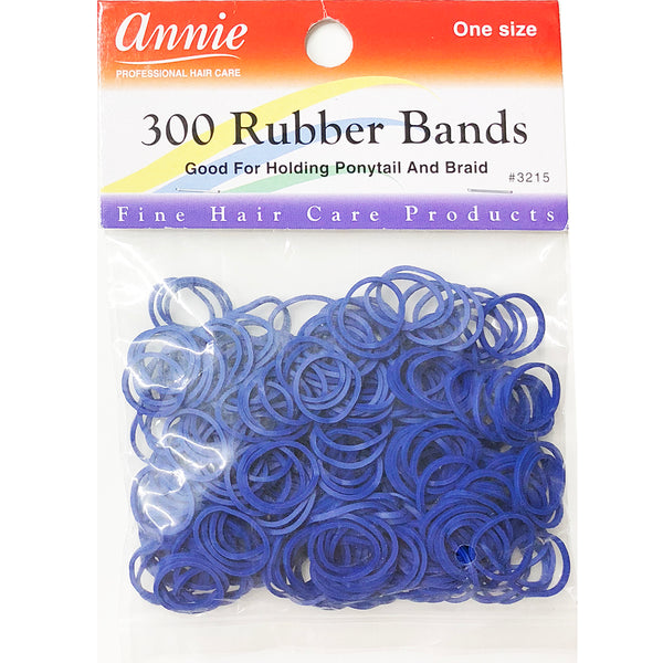 Annie 300 Rubber Bands Small One Size 1/2" For Ponytail/Braid Elastic Hair Tie [#3215 Blue]