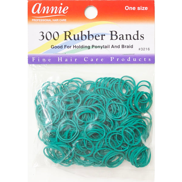 Annie 300 Rubber Bands Small One Size 1/2" For Ponytail/Braid Elastic Hair Tie [#3216 Green]