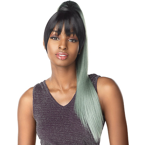 Sensationnel Synthetic Drawstring Ponytail Instant Pony And Bang - Cami 24"