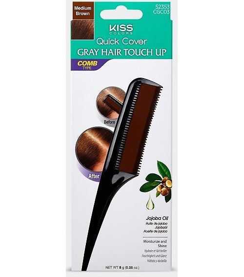 [Kiss] Quick Cover Gray Hair Touch Up Comb On #Cgc Temporary Color Dye [Cgc03 Medium Brown]
