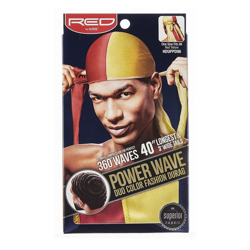[Red By Kiss] Power Wave Duo Color Fashion Durag 40" Longest Tails