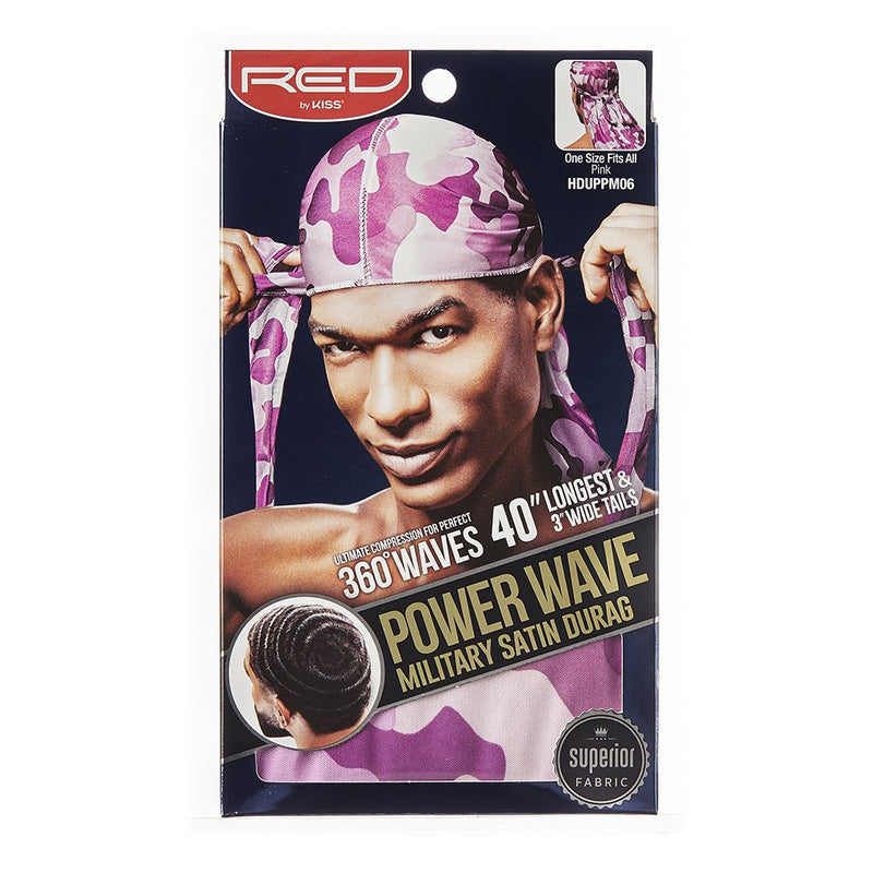 [Red By Kiss] Power Wave Military Satin Durag 40" Longest Tails