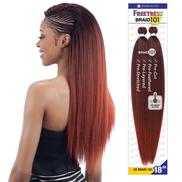 2x Braid 101 18" - Freetress Synthetic Hair Mega Jumbo Blow Out Texture