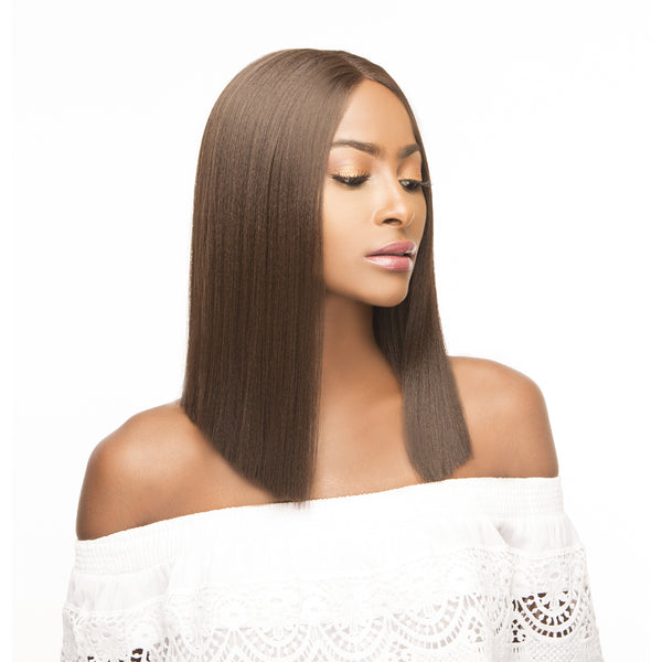 Lh Vovo - The Wig Brazilian Human Hair Blend Lace Front Wig Bob Blunt Cut