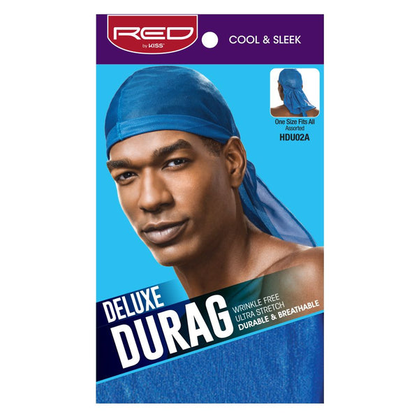 Red By Kiss Cool & Sleek Deluxe Durag One Size #Hdu02 Ultra Stretch Doo Rag [Assorted (Random)]