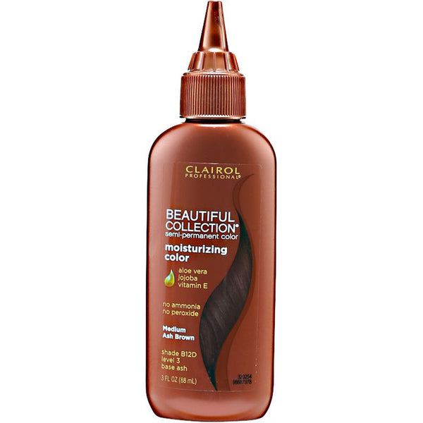 [Clairol] Beautiful Collection Semi-Permanent Moisturizing Hair Color Rinse 3Oz [B12D Medium Ash Brown]